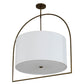 Meyda Lighting Cilindro 31" 3-Light Antique Brass Cambre Pendant Light With White Textrene Shade
