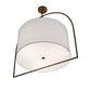 Meyda Lighting Cilindro 31" 3-Light Antique Brass Cambre Pendant Light With White Textrene Shade