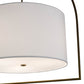 Meyda Lighting Cilindro 31" 3-Light Antique Brass Cambre Pendant Light With White Textrene Shade