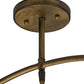 Meyda Lighting Cilindro 31" 3-Light Antique Brass Cambre Pendant Light With White Textrene Shade