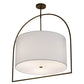 Meyda Lighting Cilindro 31" 3-Light Antique Brass Cambre Pendant Light With White Textrene Shade