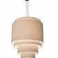Meyda Lighting Cilindro 31" 4-Light 5-Tier Dark Burnished Antique Copper Pendant Light With Cream Linen Textrene Shade