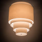 Meyda Lighting Cilindro 31" 4-Light 5-Tier Dark Burnished Antique Copper Pendant Light With Cream Linen Textrene Shade