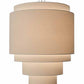 Meyda Lighting Cilindro 31" 4-Light 5-Tier Dark Burnished Antique Copper Pendant Light With Cream Linen Textrene Shade