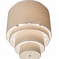 Meyda Lighting Cilindro 31" 4-Light 5-Tier Dark Burnished Antique Copper Pendant Light With Cream Linen Textrene Shade