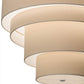 Meyda Lighting Cilindro 31" 4-Light 5-Tier Dark Burnished Antique Copper Pendant Light With Cream Linen Textrene Shade