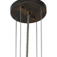 Meyda Lighting Cilindro 31" 4-Light 5-Tier Dark Burnished Antique Copper Pendant Light With Cream Linen Textrene Shade