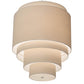 Meyda Lighting Cilindro 31" 4-Light 5-Tier Dark Burnished Antique Copper Pendant Light With Cream Linen Textrene Shade