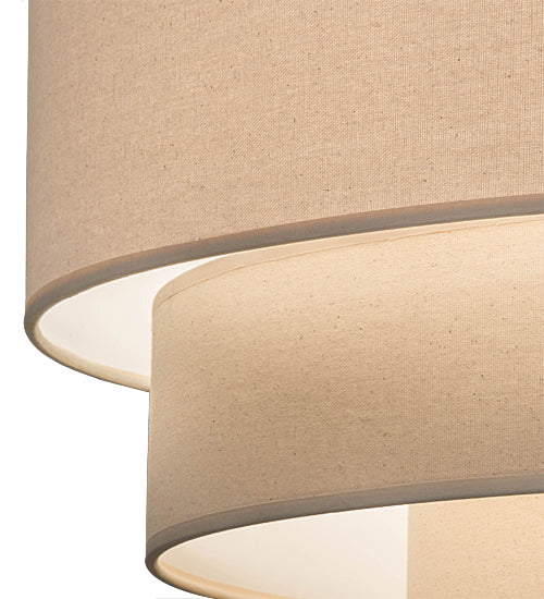 Meyda Lighting Cilindro 31" 4-Light 5-Tier Nickel Pendant Light With Cream Textrene Shade