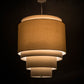Meyda Lighting Cilindro 31" 4-Light 5-Tier Nickel Pendant Light With Cream Textrene Shade