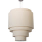 Meyda Lighting Cilindro 31" 4-Light 5-Tier Nickel Pendant Light With Cream Textrene Shade