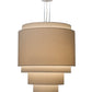Meyda Lighting Cilindro 31" 4-Light 5-Tier Nickel Pendant Light With Cream Textrene Shade