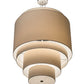 Meyda Lighting Cilindro 31" 4-Light 5-Tier Nickel Pendant Light With Cream Textrene Shade