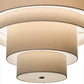 Meyda Lighting Cilindro 31" 4-Light 5-Tier Nickel Pendant Light With Cream Textrene Shade