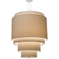 Meyda Lighting Cilindro 31" 4-Light 5-Tier Nickel Pendant Light With Cream Textrene Shade