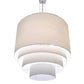 Meyda Lighting Cilindro 31" 4-Light 5-Tier Nickel Pendant Light With Laura Cream Textrene Shade