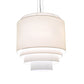 Meyda Lighting Cilindro 31" 4-Light 5-Tier Nickel Pendant Light With Laura Cream Textrene Shade