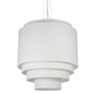 Meyda Lighting Cilindro 31" 4-Light 5-Tier Nickel Pendant Light With Laura Cream Textrene Shade
