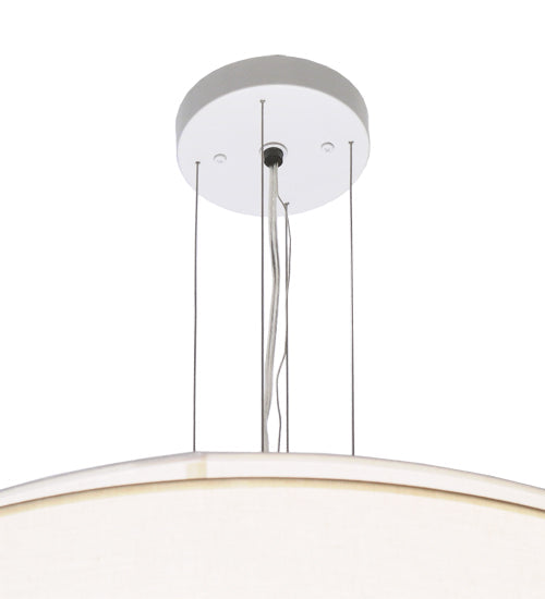 Meyda Lighting Cilindro 31" 4-Light 5-Tier Nickel Pendant Light With Laura Cream Textrene Shade