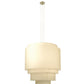 Meyda Lighting Cilindro 31" 4-Light 5-Tier Nickel Pendant Light With Laura Cream Textrene Shade
