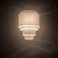 Meyda Lighting Cilindro 31" 4-Light 5-Tier White Pendant Light With Cream Textrene Shade