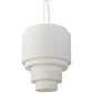 Meyda Lighting Cilindro 31" 4-Light 5-Tier White Pendant Light With Cream Textrene Shade