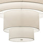 Meyda Lighting Cilindro 31" 4-Light 5-Tier White Pendant Light With Cream Textrene Shade