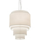 Meyda Lighting Cilindro 31" 4-Light 5-Tier White Pendant Light With Cream Textrene Shade