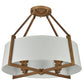 Meyda Lighting Cilindro 31" 4-Light Cortez Gold Lucy Semi-flush Mount Ceiling Light With Cream Textrene Shade