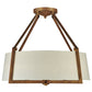 Meyda Lighting Cilindro 31" 4-Light Cortez Gold Lucy Semi-flush Mount Ceiling Light With Cream Textrene Shade