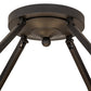 Meyda Lighting Cilindro 31" 4-Light Wrought Iron Lucy Semi-flush Mount Light With Silver Mica Shade Glass