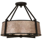Meyda Lighting Cilindro 31" 4-Light Wrought Iron Lucy Semi-flush Mount Light With Silver Mica Shade Glass