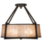 Meyda Lighting Cilindro 31" 4-Light Wrought Iron Lucy Semi-flush Mount Light With Silver Mica Shade Glass