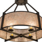 Meyda Lighting Cilindro 31" 4-Light Wrought Iron Lucy Semi-flush Mount Light With Silver Mica Shade Glass