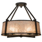 Meyda Lighting Cilindro 31" 4-Light Wrought Iron Lucy Semi-flush Mount Light With Silver Mica Shade Glass