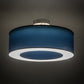 Meyda Lighting Cilindro 31" LED Nickel Pendant Light With Stone Blue Textrene & Statuario Idalight Shade