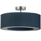 Meyda Lighting Cilindro 31" LED Nickel Pendant Light With Stone Blue Textrene & Statuario Idalight Shade