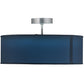 Meyda Lighting Cilindro 31" LED Nickel Pendant Light With Stone Blue Textrene & Statuario Idalight Shade