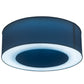 Meyda Lighting Cilindro 31" LED Nickel Pendant Light With Stone Blue Textrene & Statuario Idalight Shade