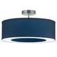 Meyda Lighting Cilindro 31" LED Nickel Pendant Light With Stone Blue Textrene & Statuario Idalight Shade