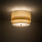 Meyda Lighting Cilindro 32" 10-Light Brass Tint Lujoso Semi-flush Mount Light With Beige & White Shade Glass