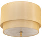 Meyda Lighting Cilindro 32" 10-Light Brass Tint Lujoso Semi-flush Mount Light With Beige & White Shade Glass