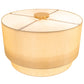 Meyda Lighting Cilindro 32" 10-Light Brass Tint Lujoso Semi-flush Mount Light With Beige & White Shade Glass