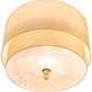 Meyda Lighting Cilindro 32" 10-Light Brass Tint Lujoso Semi-flush Mount Light With Beige & White Shade Glass