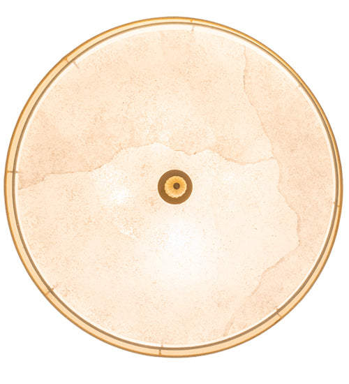 Meyda Lighting Cilindro 32" 10-Light Brass Tint Lujoso Semi-flush Mount Light With Beige & White Shade Glass