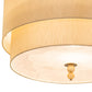 Meyda Lighting Cilindro 32" 10-Light Brass Tint Lujoso Semi-flush Mount Light With Beige & White Shade Glass