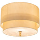 Meyda Lighting Cilindro 32" 10-Light Brass Tint Lujoso Semi-flush Mount Light With Beige & White Shade Glass