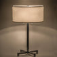 Meyda Lighting Cilindro 32" 2-Light Extreme Chrome Table Lamp With White Linen Shade