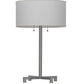 Meyda Lighting Cilindro 32" 2-Light Extreme Chrome Table Lamp With White Linen Shade