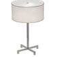 Meyda Lighting Cilindro 32" 2-Light Extreme Chrome Table Lamp With White Linen Shade